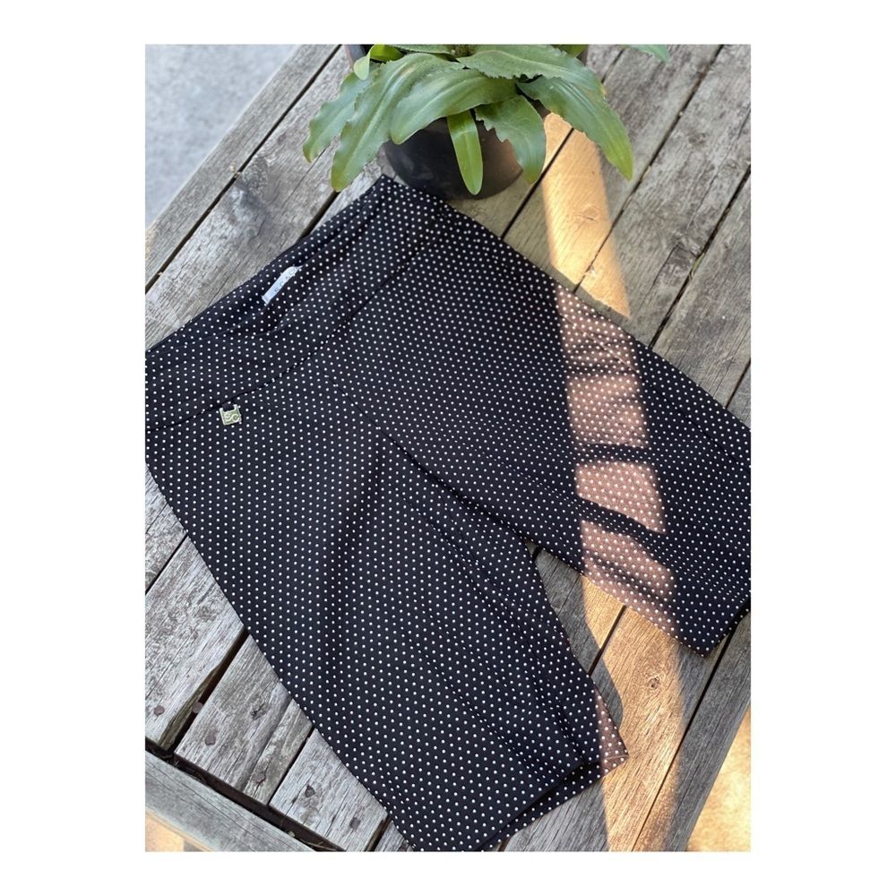 Black Polkadot Flocked Bermuda Shorts Stretch